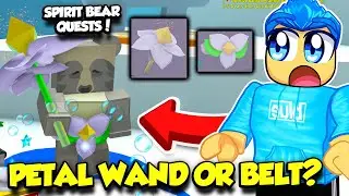 GRINDING SPIRIT BEAR QUESTS FOR PETAL BELT/PETAL WAND IN BEE SWARM SIMULATOR!! (so easy lul)