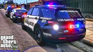 Playing GTA 5 As A POLICE OFFICER City Patrol| HPD|| GTA 5 Lspdfr Mod| 4K