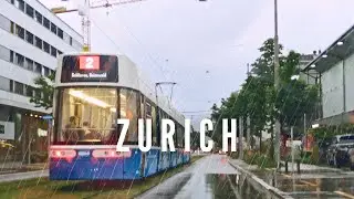 Zürich, driving on a Rainy Day - Switzerland 🇨🇭