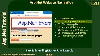 Website Navigation | Part 2 - Extend Master Page | Asp Net Tutorial #120