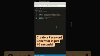 Create a Password Generator in just 40 seconds