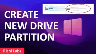 How to Create Partition in Windows 11 | Create New Drive (2024)