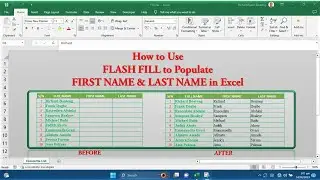 How to Use Flash Fill to Populate First Name and Last Name in Excel | TechTricksGh