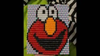 Beaded Elmo Mosaic I made!! (Willing to ship if you can pay shipping fees)