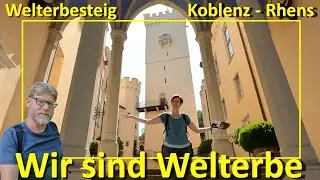 Welterbesteig Koblenz   Rhens mit Schloss Stolzenfels..