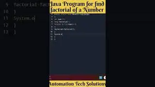 Java program to find the factorial of a Number 