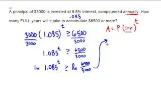 Using the annually compounded interest formula