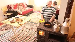 Potato Hash Browns on Wood Burning Stove