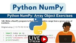Python NumPy Exercises | NumPy: Array Object I Python For Beginners #education #python #livecoding