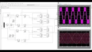 Five-LEVEL (Multilevel) TWO CASCADED H-BRIDGES (PWM Phase Shift) Inverter Using Matlab Simulink