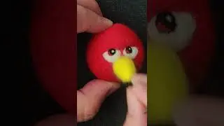 Crafting a Cute Red Friend with Needlefelt! (ASMR) ❤️🪡 #shorts