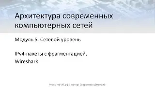 ✅ Архитектура современных компьютерных сетей. 5-50  IPv4 пакеты с фрагментацией в Wireshark