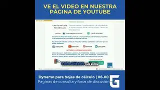 Dynamo para hojas de calculo  06 00 Paginas de consulta y foros de discusión 1