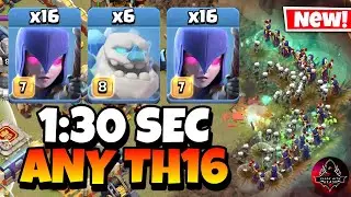 EPIC STRATEGY | TH16 Zap Quake Witch is the Easiest TH16 Attack Strategy in Clash of Clans🔥