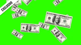 Dollar Bills Falling / Green Screen - Chroma Key