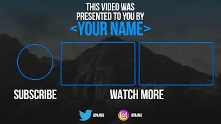 FREE Blue Endscreen/Outro Template — Adobe Photoshop (2019)
