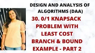 0/1 Knapsack - with Least Cost Branch & Bound with Example Part -2 |DAA|