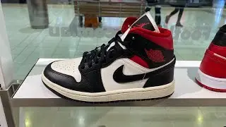 Air Jordan 1 Mid “Red Panda” (Black/Gym Red/Sail) - Style Code: BQ6472-061