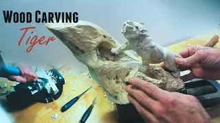 Wood carving - White Tiger