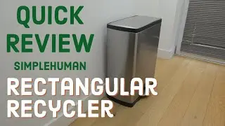 SimpleHuman CW1830   46L Recycler   Dual Compartment Rectangular Recycling Kitchen Pedal Bin