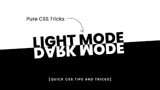 Pure CSS3 Dark Mode Effects For Website | CSS Only Night mode