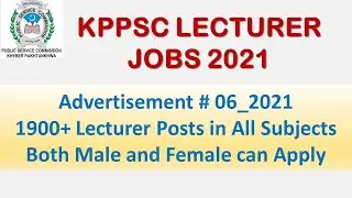 Kppsc Lecturer Jobs 2021 | KPPSC Lecturer jobs 2021 Adv # 06/2021 | online math with asad
