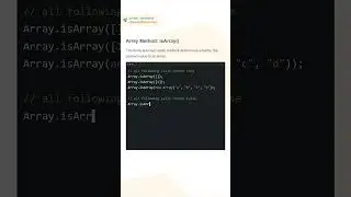 Array Method: isArray() | #array #javascript