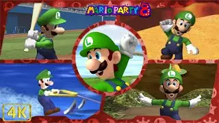 All Minigames (Luigi gameplay) | Mario Party 8 for Wii ⁴ᴷ