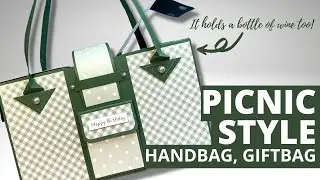 Picnic Style Gift Bag! Which can hold a bottle of drink too!!!