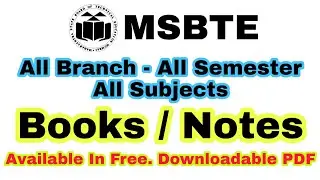 📢MSBTE I Scheme | Books / Notes | Available In Free 100% 🤩 | All Branch - All Semester - All Subject