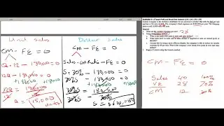 Equation Method's Break-even point and Degree of operating leverage (Managerial Accounting).