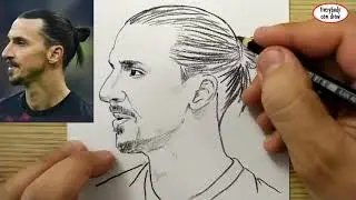 VERY EASY , How to draw zlatan ibrahimovic / learn drawing academy