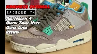 KOEP74 Air Jordan IV 4 Union Taupe Haze Quick Look, review, legit check, and uv black light test