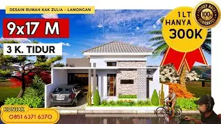 Desain Rumah Minimalis 9x17 M (1 Lantai) 3 Kamar Tidur | Kak Zulia - Jasa Desain Rumah Lamongan