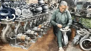 INCREDIBLE Process Of High Pressure Borewell Pump Making. Interesting tube well Manufacturing