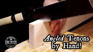 Angled Mortise and Tenon Joinery using ONLY Hand Tools - ASMR Woodworking