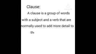 What is Clause (Definition of Clause) ?