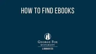 Find Ebooks at George Fox Library