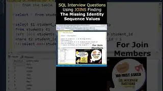 SQL left join interview questions finding the Missing Identity Values in a table #sqljoins