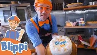 Blippi Bakes a Birthday Cake! Blippi Visits a Bakery | Educational Videos For Kids