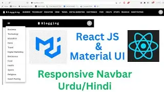 how to make Responsive Navbar with React & Material UI || #navbar #reactproject #responsivenavbar