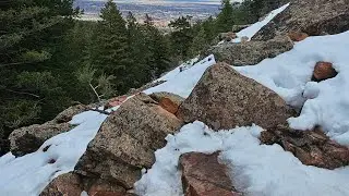 hiking a snowy mountain