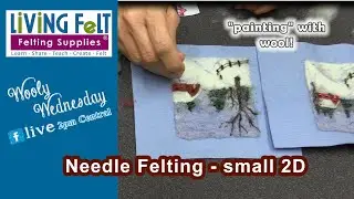 How to  Needle Felt 2D Red Cabin in the Snow Picture - Winter Landscape Tutorial