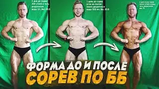 Форма до и после соревнований по бодибилдингу