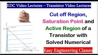 Cut off Region, Saturation Point and Active Region of a Transistor with Solved Numerical in Hindi