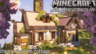 Cherry Blossom Cottage House - Minecraft Relaxing Longplay (No Commentary)