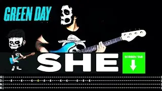 【GREEN DAY】[ She ] cover by Cesar | LESSON | BASS TAB