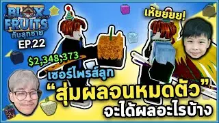 Roblox เซอร์ไพรส์ลูก สุ่มผลจนหมดตัว! | Bloxfruit กับลูกชาย EP22