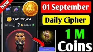 01 September Hamster Kombat Daily Cipher| Hamster Kombat Daily Cipher Code 1 September,Cipher Code