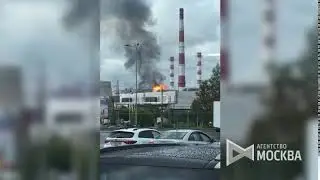 Пожар в районе Северной ТЭЦ в Мытищах